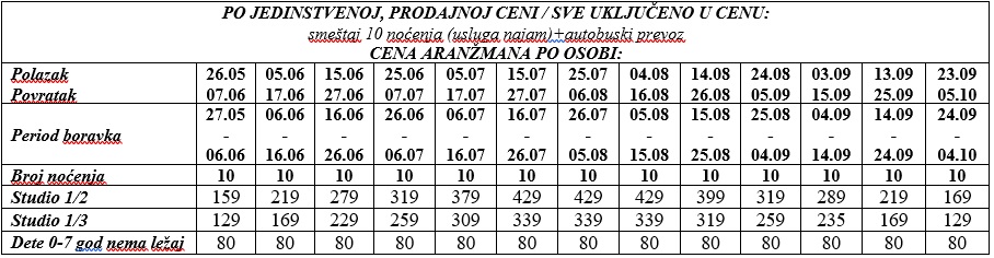 vila matsouca lefkada bus cenovnik Cenovnik