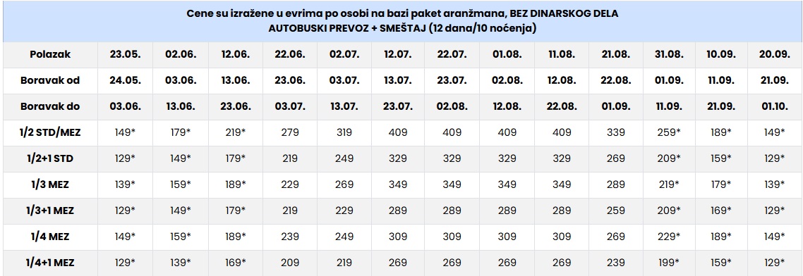 vila giannis lux nei pori cenovnik Cenovnik